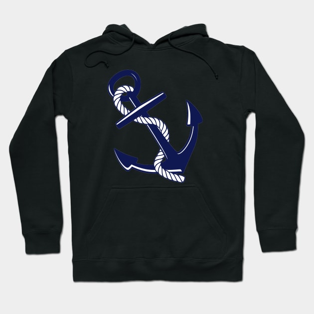 Navy blue anchor sticker Hoodie by SouthPrints